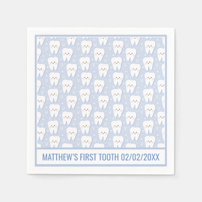 Personalisiert First Tooth Paper Napkin Serviette (Vorderseite)