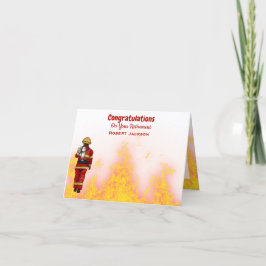 Personalisiert Flame Firefighter-Bewachung Vielen Dankeskarte