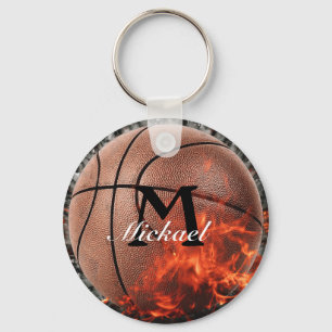 Personalisiert Flaming Basketball Schlüsselanhänge Schlüsselanhänger