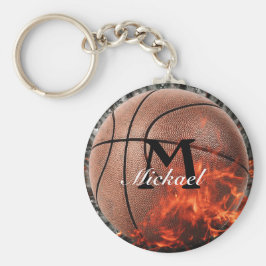 Personalisiert Flaming Basketball Schlüsselanhänge Schlüsselanhänger