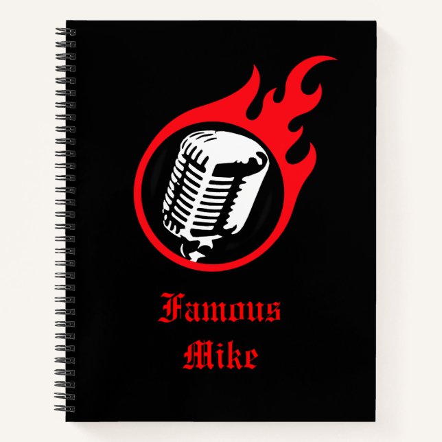 Personalisiert Flaming Mic Notizbuch (Vorderseite)