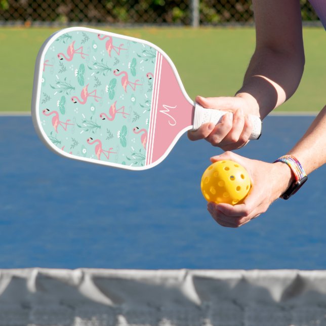 Personalisiert Flamingo Gift Monogram Pickleball Schläger (InSitu)
