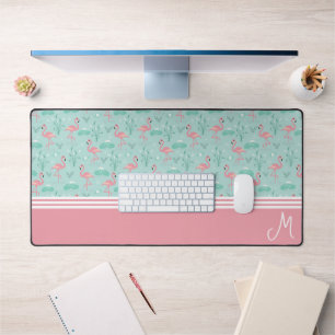 Personalisiert Flamingo Gift Monogram Schreibtischunterlage