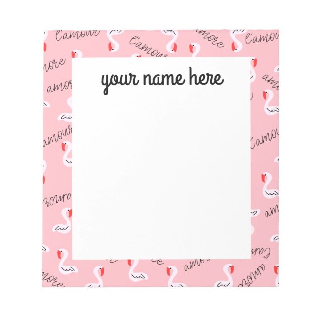 Personalisiert Flamingo Notepad Notizblock (Vorderseite)