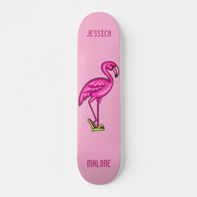Personalisiert Flamingo Skateboard (Vorne)