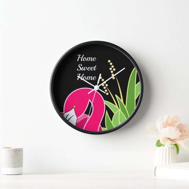 Personalisiert Flamingo Uhr (Zuhause)