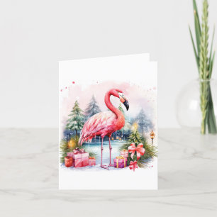 Personalisiert Flamingo Weihnachtsgrüßkarte Feiertagskarte