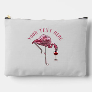 Personalisiert Flamingo Wine Drinker Novelty Zubehörtasche