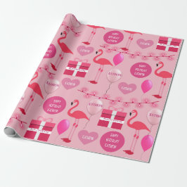 Personalisiert Flamingos Birthday Geschenkpapier