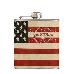 Personalisiert Flask American Vintag Flag Flachmann