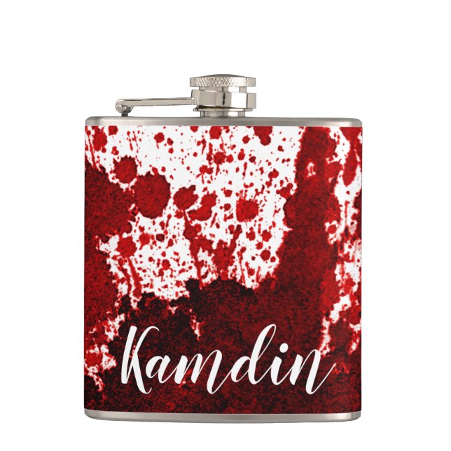 Personalisiert Flask Blood Spritzer Vampire Gothic Flachmann (Vorderseite)