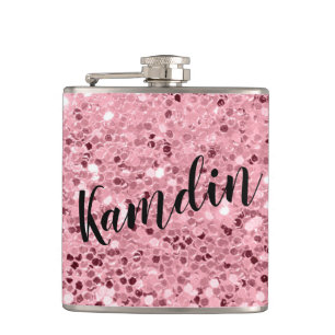 Personalisiert Flask Rose Gold Glitzer Flachmann