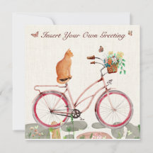 Personalisiert Flat Card Chat à Vélo