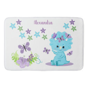 Personalisiert Floral Baby Dinosaurier Badematte