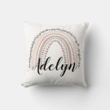 Personalisiert Floral Boho Rainbow Name Kissen