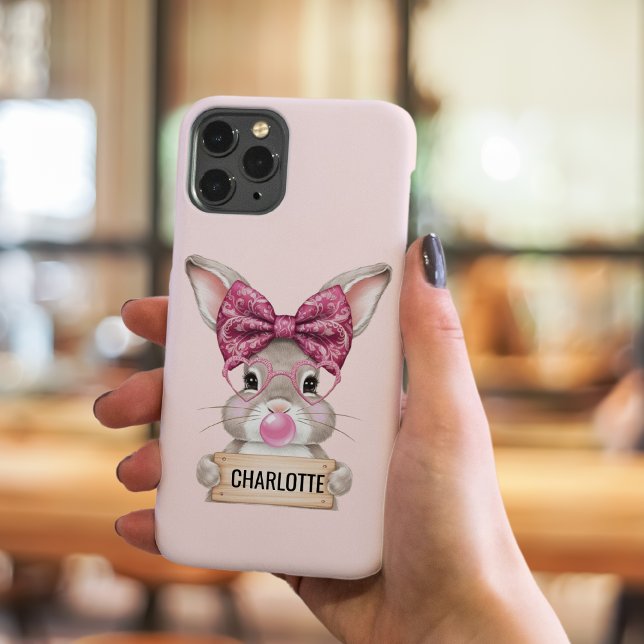Personalisiert Floral Bunny iPhone Case (Personalized Floral Bunny iPhone Case)