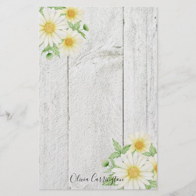 Personalisiert Floral Daisies Briefpapier (Vorderseite)