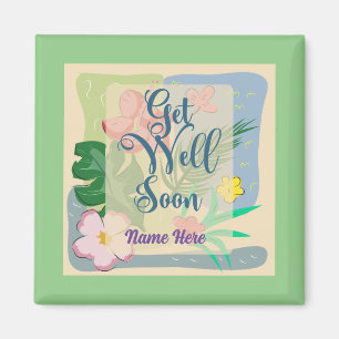 Personalisiert Floral Get Well Magnet