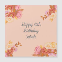 Personalisiert Floral Happy Birthday Magnet