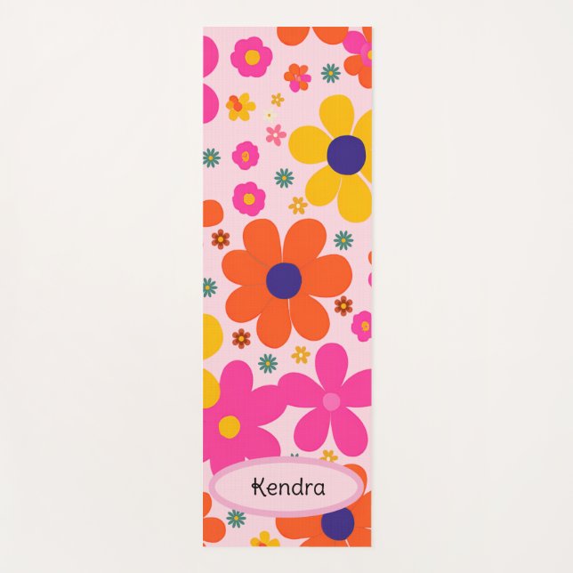 Personalisiert Floral Trendy Gemustert Yogamatte (Vorderseite)
