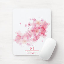 Personalisiert florale Monogramm Mousepad|Personal