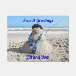 Personalisiert Florida Snowman - Beach Doormat Fußmatte