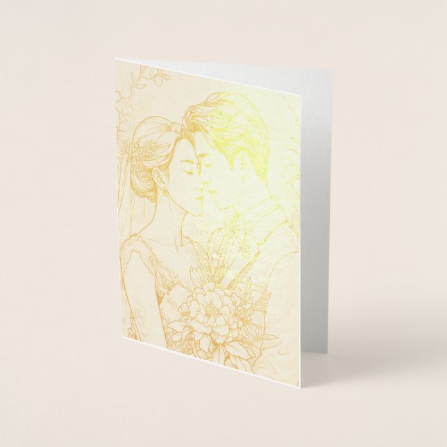 Personalisiert Foil Wedding Card Folienkarte (Vorderseite)
