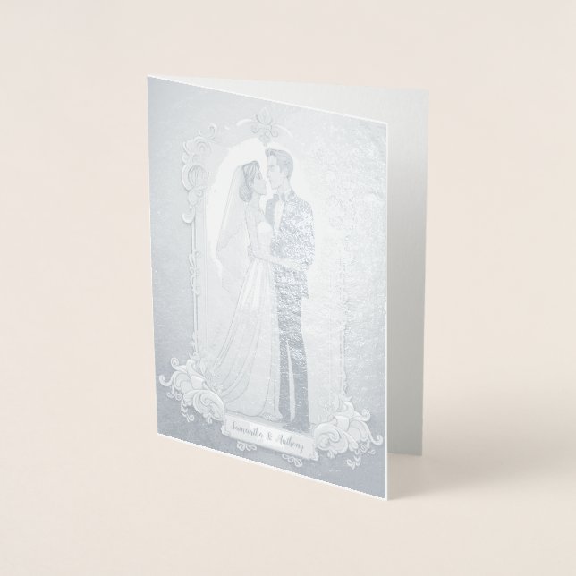 Personalisiert Foil Wedding Card Folienkarte (Vorderseite)