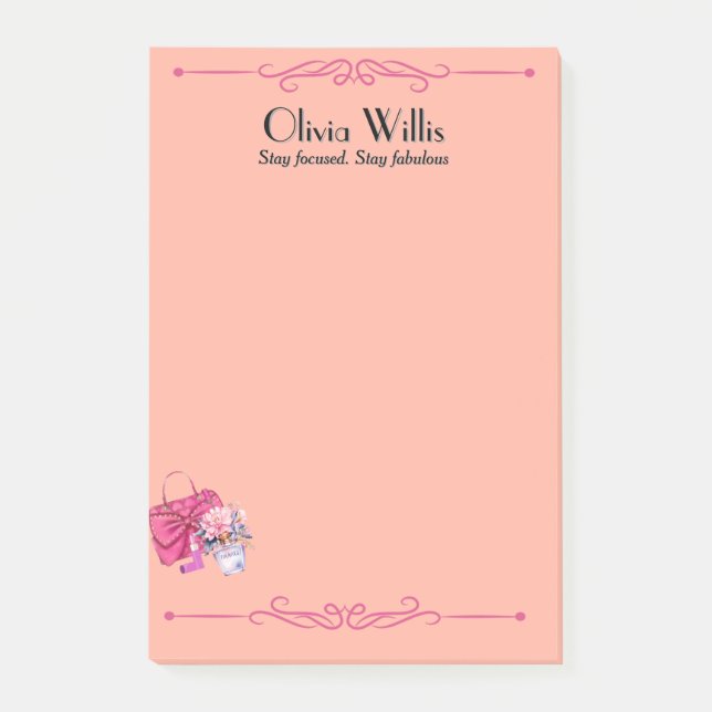 Personalisiert "Fokussiert Bleibe. Bleibe Fabulous Post-it Klebezettel (Vorderseite)