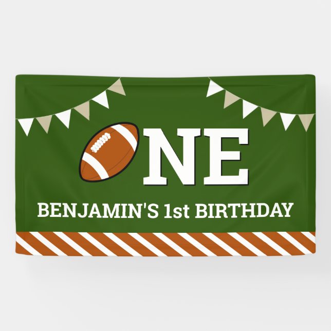 Personalisiert Football 1. Geburtstag Party Banner (Horizontal)