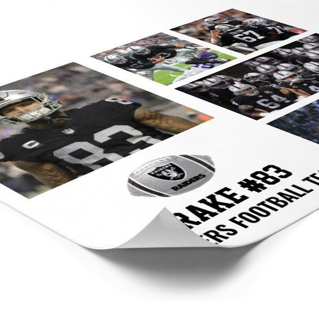 Personalisiert Football 5 Fotocollage Team Poster (Ecke)