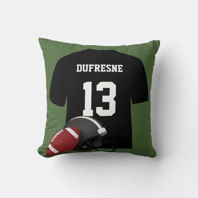 Personalisiert Football Jersey Green Kissen (Vorderseite)