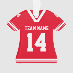 Personalisiert Football Jersey Red Foto Ornament