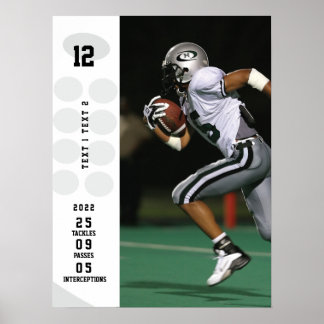 Personalisiert Football Poster Name, Bild...18x24