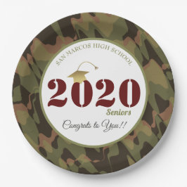 Personalisiert Forest Camouflage Muster Abschluss Pappteller