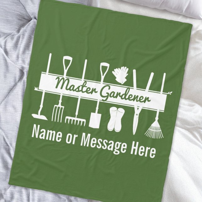 Personalisiert Forest Green Modern Master Gardener Fleecedecke (Von Creator hochgeladen)