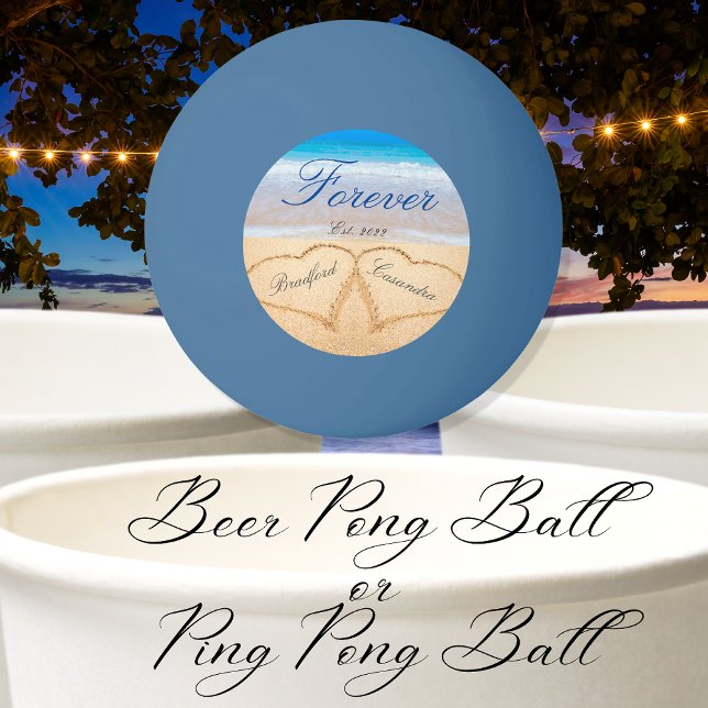 Personalisiert Forever | Herzen in Sand Tischtennisball (Von Creator hochgeladen)