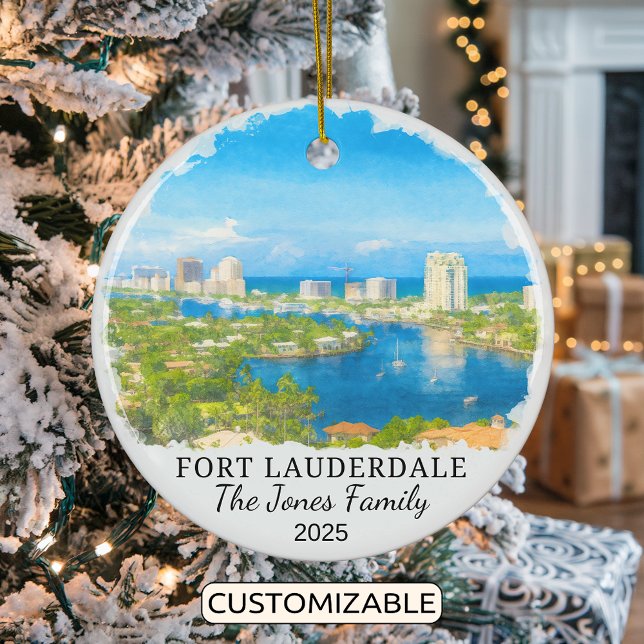 Personalisiert Fort Lauderdale Ornament, Florida Keramik Ornament (Von Creator hochgeladen)