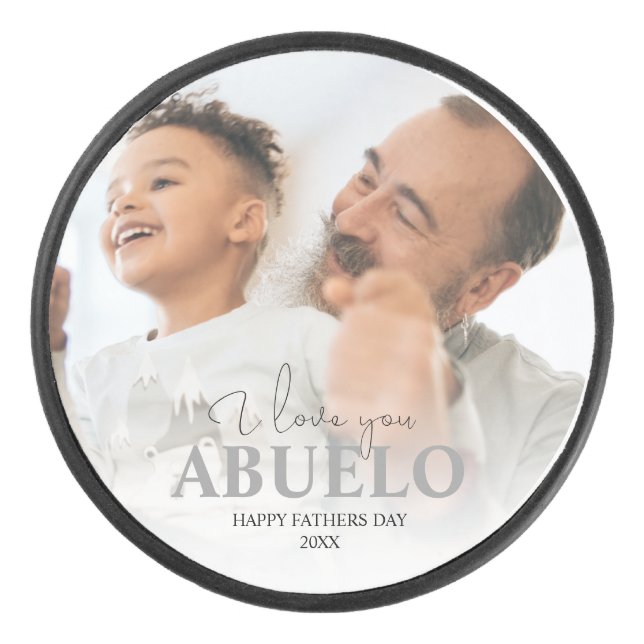 Personalisiert Foto Abuelo Eishockey Puck (Vorderseite)