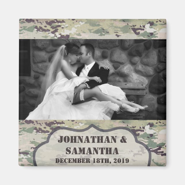 Personalisiert Foto Magnet Army OCP Camouflage Uni (Vorne)