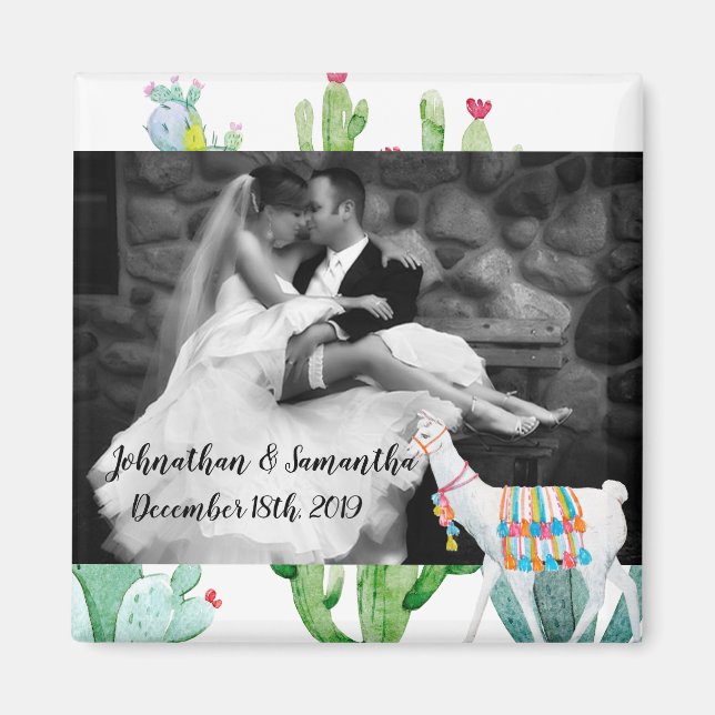 Personalisiert Foto Magnet Boho Llama Bohemischer  (Vorne)