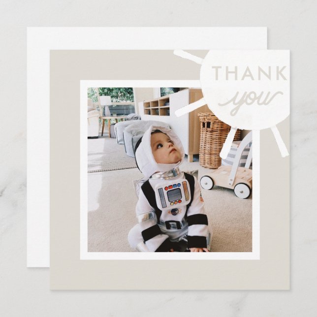 Personalisiert Foto Sun Kindergeburtstag Dankeskarte (Vorne/Hinten)