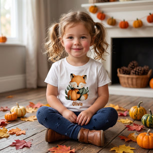 Personalisiert Fox Pumpkin Halloween Design Kleinkind T-shirt