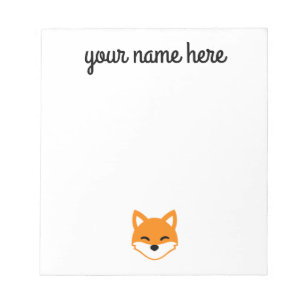 Personalisiert Fox Stationery Notepad für Kinder Notizblock