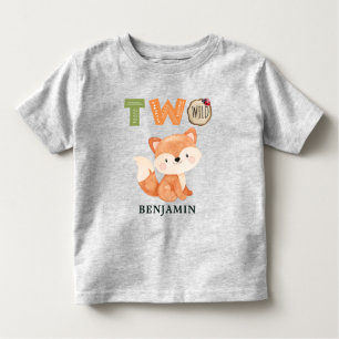 Personalisiert Fox Two Wild Woodland 2. Geburtstag Kleinkind T-shirt