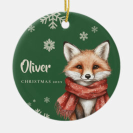Personalisiert Fox Weihnachtsschmuck mit Schneeflo