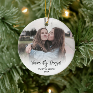 Personalisiert Friend Foto Weihnachtsdekoration Keramik Ornament