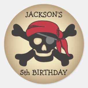 Personalisiert Friendly Pirate Skull Sticker