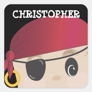Personalisiert Friendly Pirate Sticker
