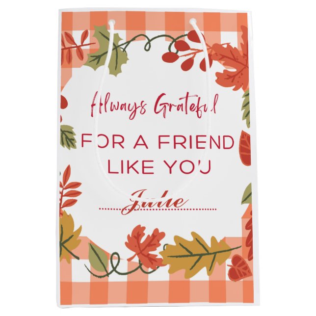 Personalisiert Friendsgiving Dinner Party Mittlere Geschenktüte (Vorderseite)
